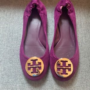 Tory Burch plum/gold Reva ballet flat 8.5
